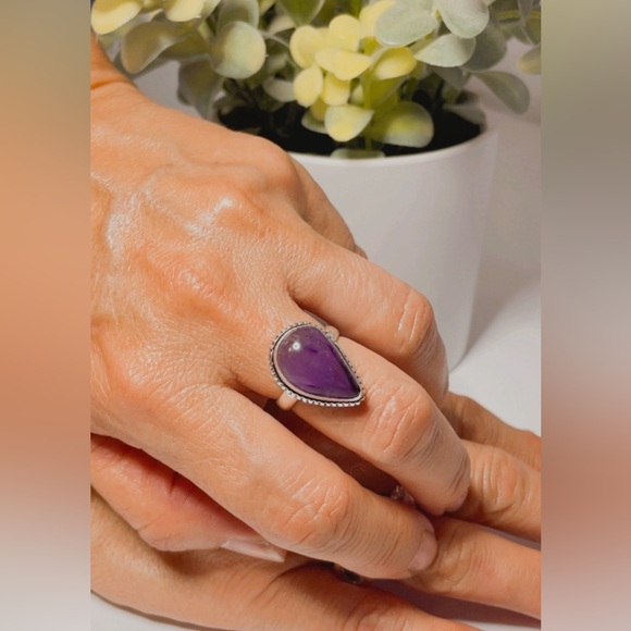 NWT Women's lilac ring plated in sterling silver. Size 7 - Picture 4 of 17